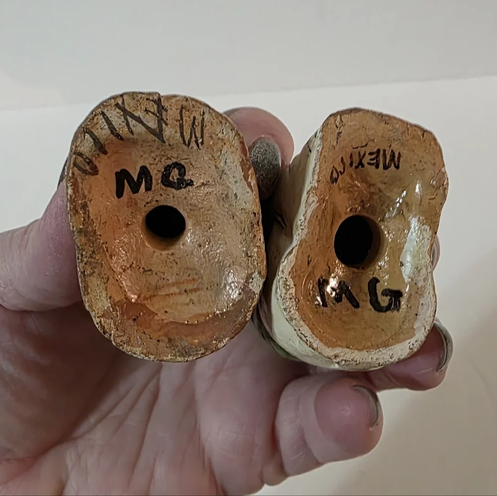 Vtg Mexican Folk Art Salt And Pepper Shaker Set Siesta Couple